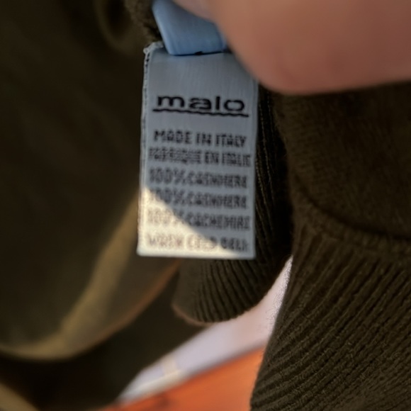 Malo EU size 52 like new green zip up sweater 100% cashmere - Picture 6 of 7